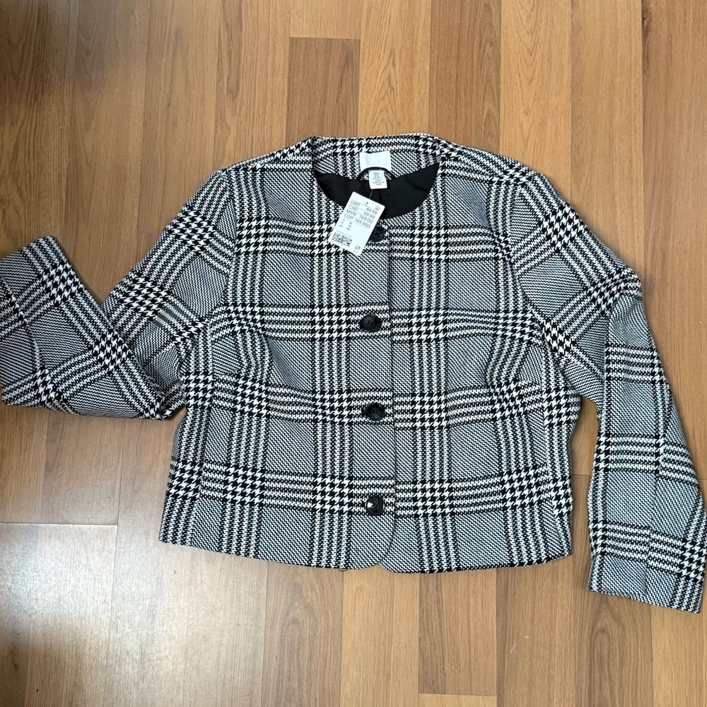 Black and White Plaid Jacket
